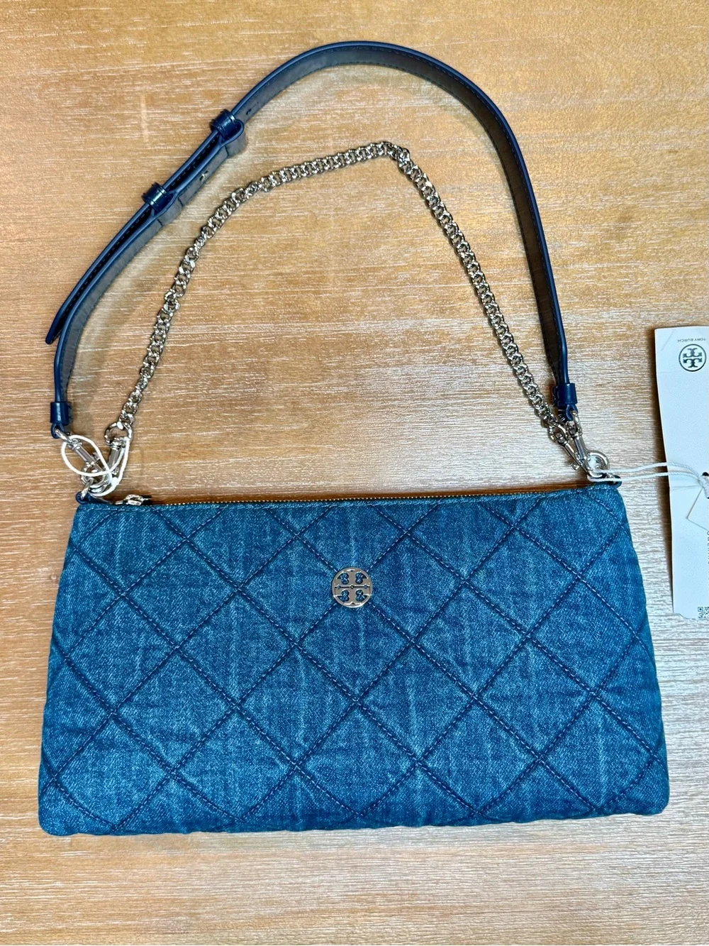 Tory Burch Willa Denim Quilted Shoulder Bag